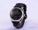 New Copy Radiomir Panerai Stainless Steel Case Black Leather Watch